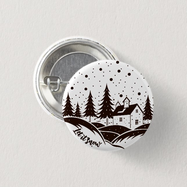 LET IT SNOW	 BUTTON (Front & Back)
