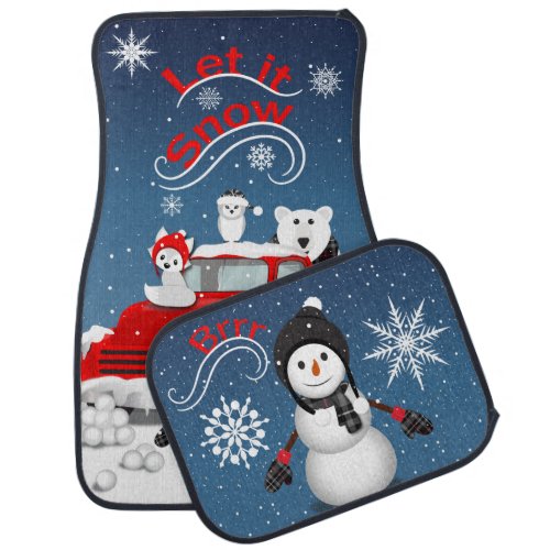 Let It Snow Car Floor Mat