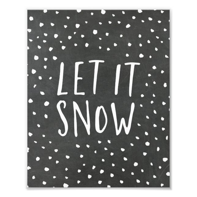 Let It Snow Chalkboard Holiday Art Print (Front)