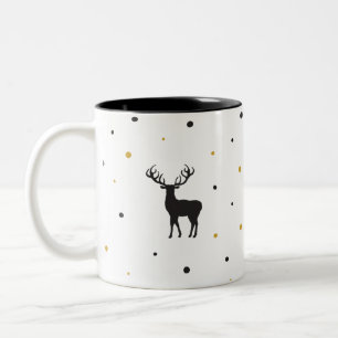 Let It Snow Christmas Art Cartoon Reindeer Image Two-Tone Coffee Mug