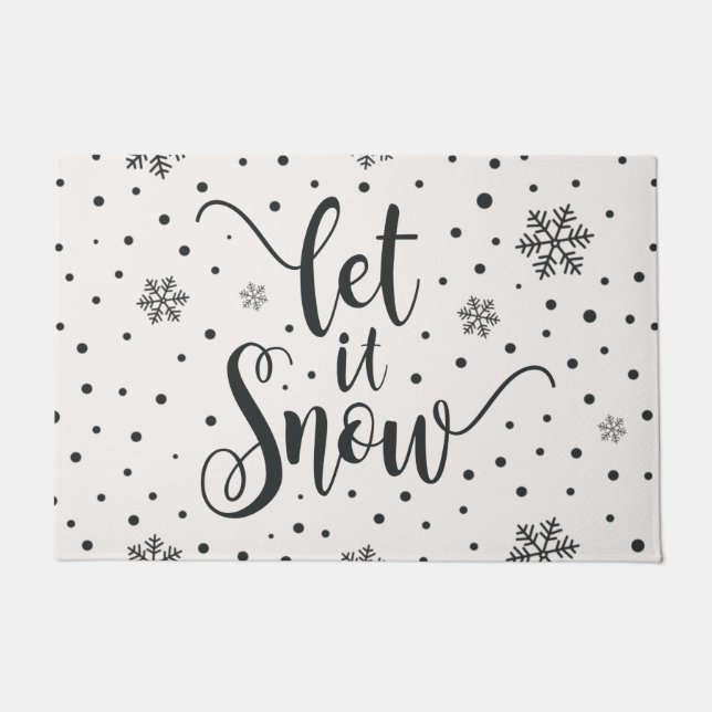 Let It Snow Christmas Calligraphy | Doormat (Front)