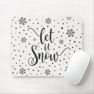 Let It Snow Christmas Calligraphy Mousepad