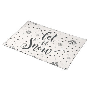 Let It Snow Christmas Calligraphy   Placemat
