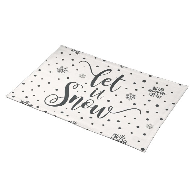 Let It Snow Christmas Calligraphy | Placemat (On Table)