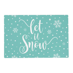 Let It Snow Christmas Calligraphy   Placemat