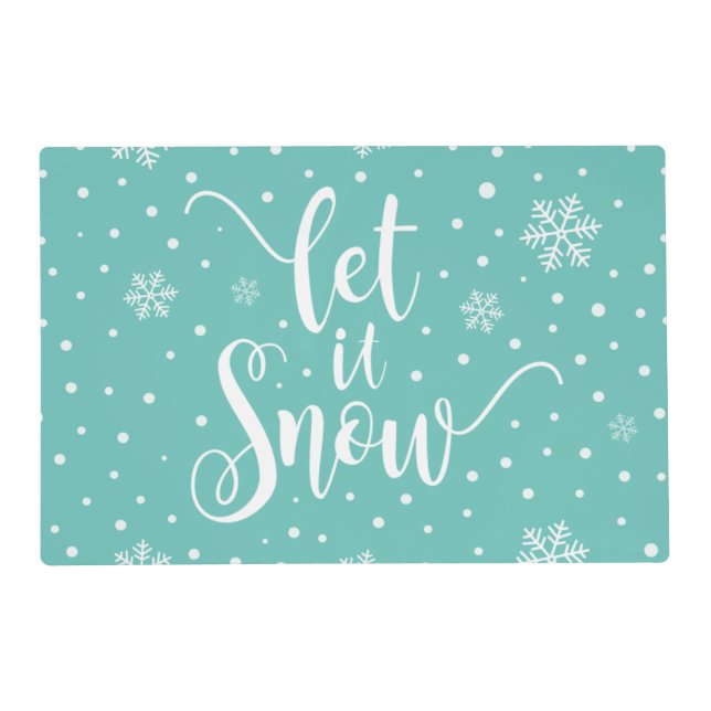 Let It Snow Christmas Calligraphy | Placemat (Front)