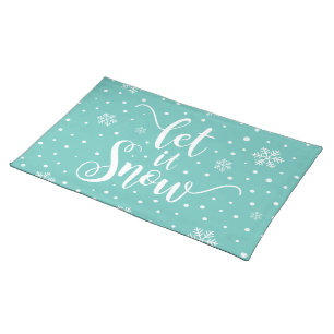 Let It Snow Christmas Calligraphy   Placemat