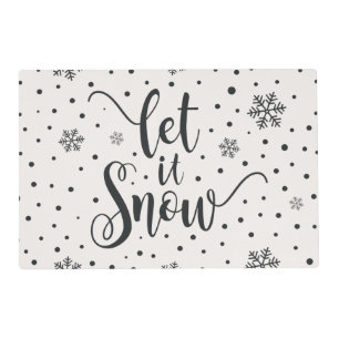 Let It Snow Christmas Calligraphy   Placemat