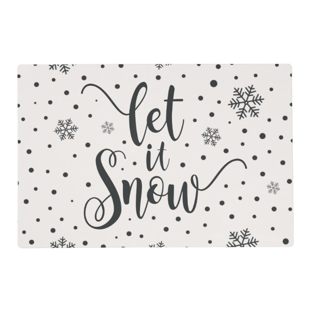 Let It Snow Christmas Calligraphy | Placemat (Front)