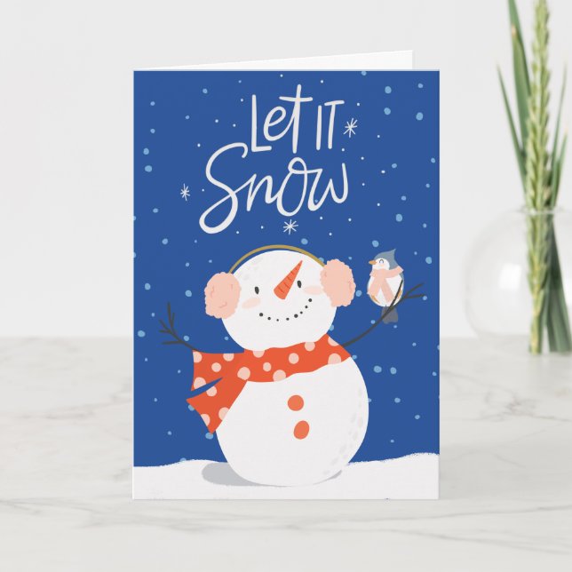Let it Snow Christmas Card Navy (Front)
