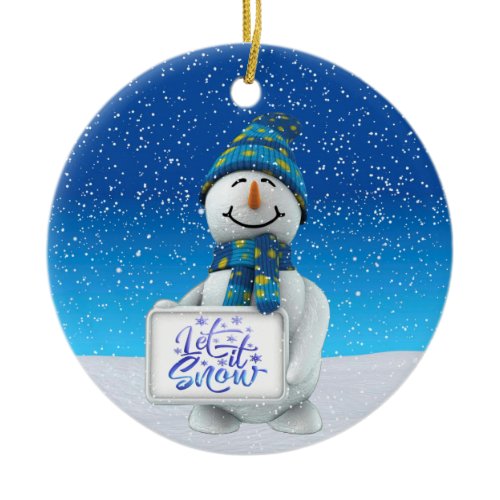 Let It Snow Christmas Ceramic Ornament