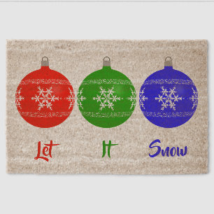 Let It Snow Christmas Coir Door Mat