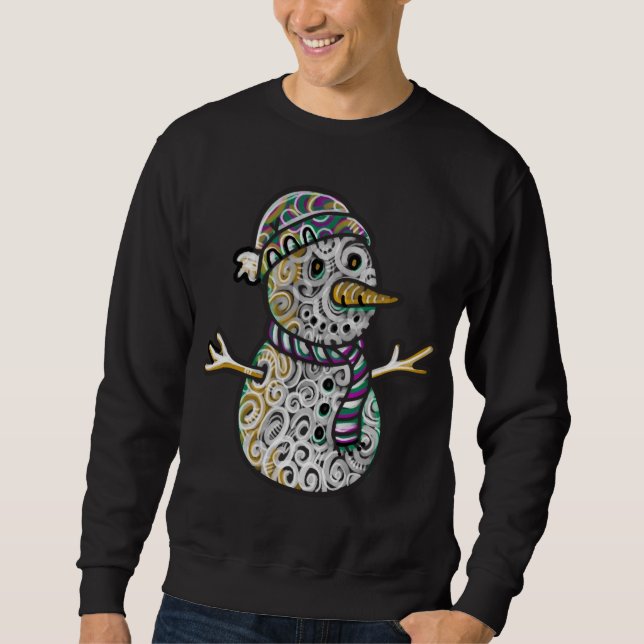 Let It Snow Christmas Cute Christmas Snowman Sweatshirt (Front)