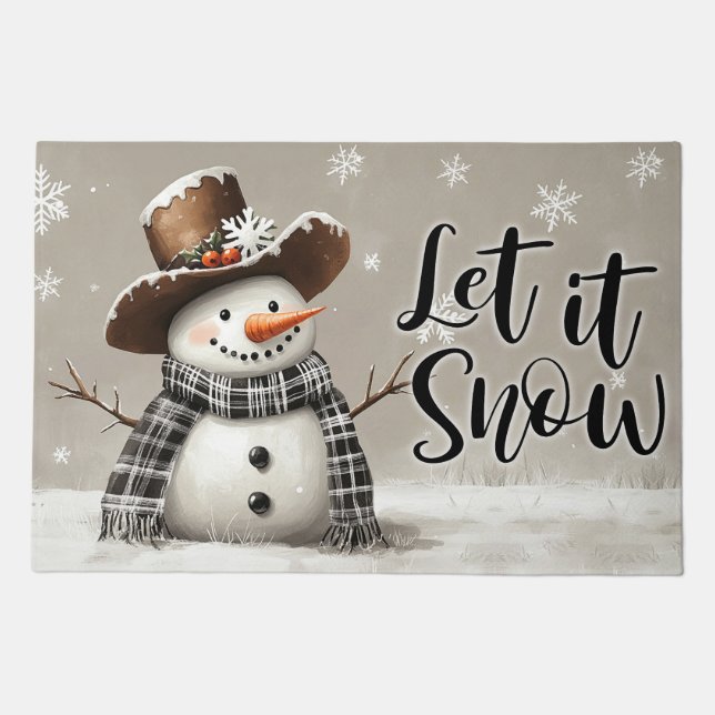 Let It Snow Christmas Doormat – Festive Welcome Ma (Front)