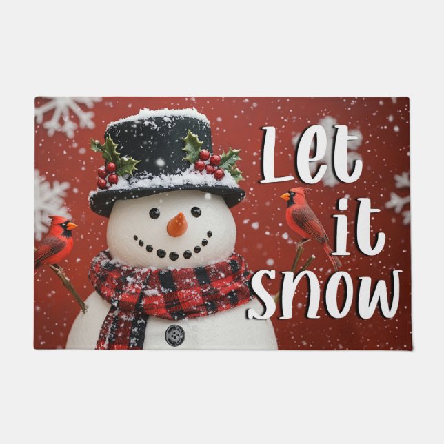 Let It Snow Christmas Doormat – Festive Welcome Ma (Front)