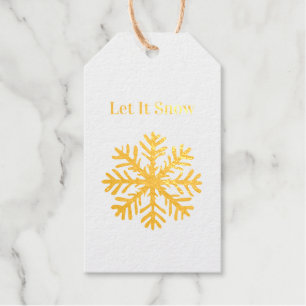 Let It Snow Christmas Foil Gift Tags