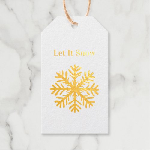 Let It Snow Christmas Foil Gift Tags