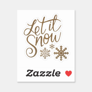 Let it snow, Christmas sticker, Zazzle