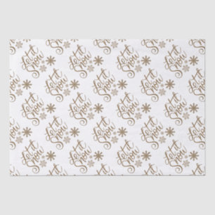 "Let it Snow" Christmas Gold Glitter Tissue Paper