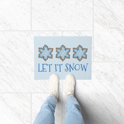 Let It Snow Christmas Hanukkah Winter Holiday Doormat