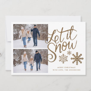 Let it Snow Christmas Holiday 2 Photo Card