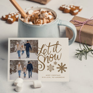 Let it Snow Christmas Holiday 2 Photo Card