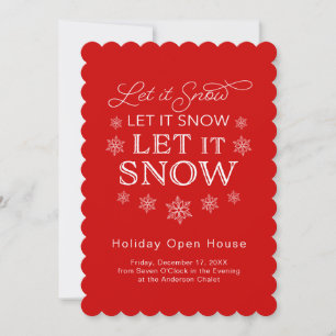Let it Snow Christmas Holiday Open House Invitation