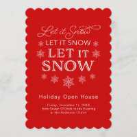 Let it Snow Christmas Holiday Open House Invitation