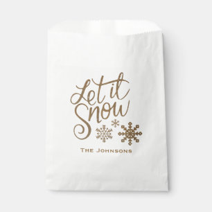 Let it Snow Christmas Holiday Party Favor Bag
