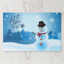 Let It Snow Christmas Holiday Party Place Mats