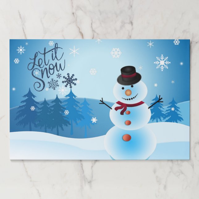 Let It Snow Christmas Holiday Party Place Mats (Front)
