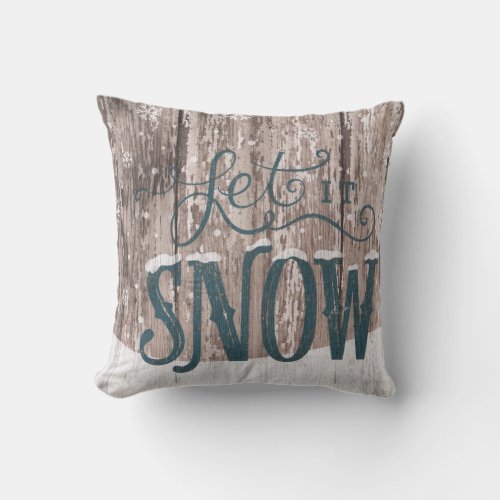 Let It Snow Christmas Holiday Winter Throw Pillow