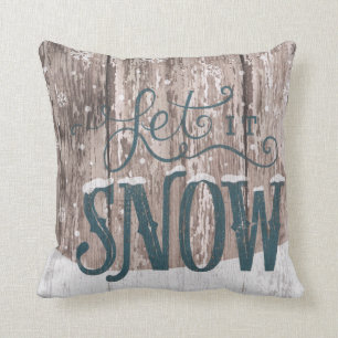 Let It Snow Christmas Holiday Winter Throw Pillow