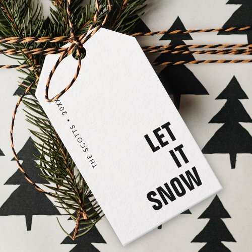 Let it Snow  Christmas Minimalist Clean Simple Gift Tags