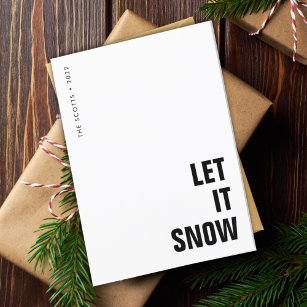 Let it Snow   Christmas Minimalist Clean Simple Holiday Card