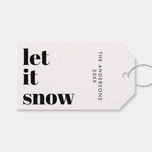 Let it Snow Christmas Modern Minimalist Gift Tags