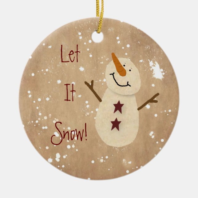 Let it Snow Christmas Ornament (Front)