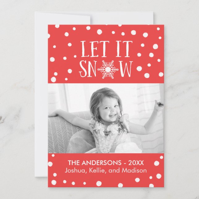Let It Snow Christmas Photo Card (Front)