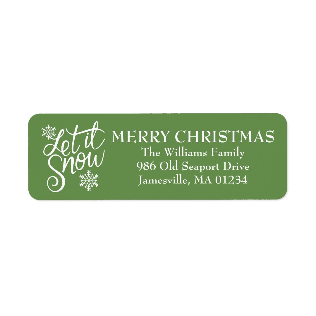 Let it Snow Christmas Return Address Labels Zazzle