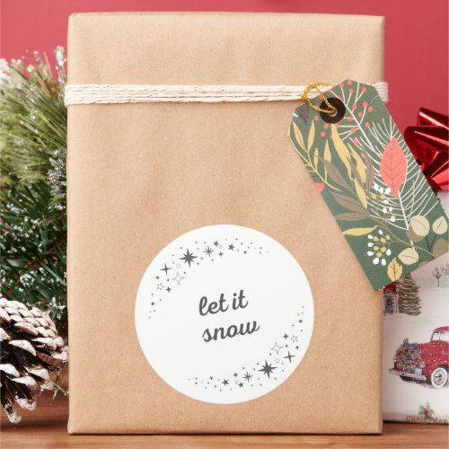 Let It Snow Christmas Rounded  Classic Round Sticker