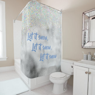 Let it Snow Christmas Shower Curtain