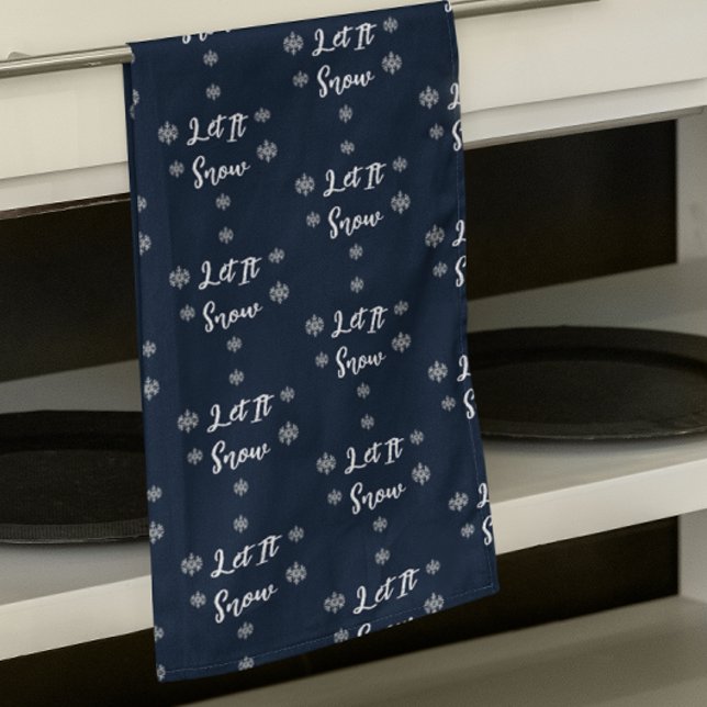 Let It Snow Christmas Snowflakes Kitchen Towel (Creator Uploaded)