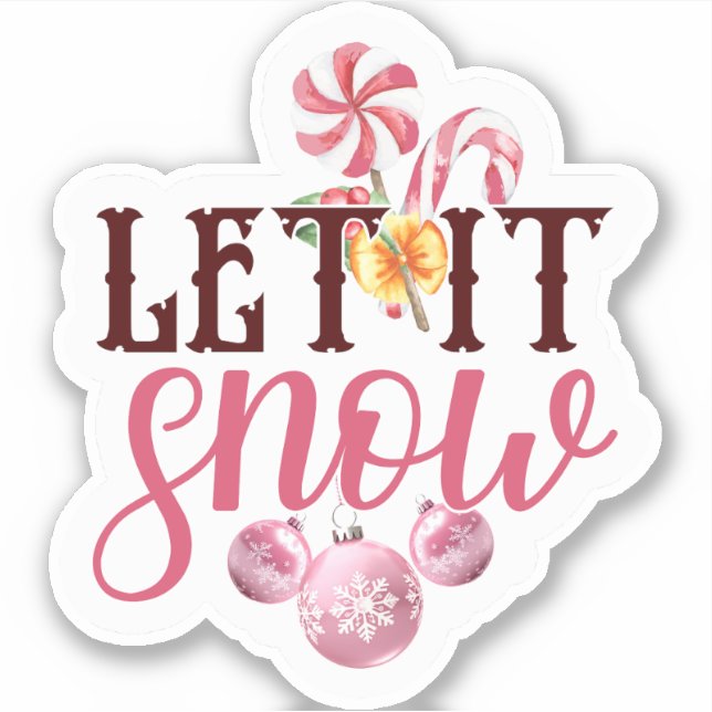 Let it Snow Christmas Sticker (Front)
