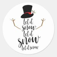 Let it Snow Christmas Sticker Label