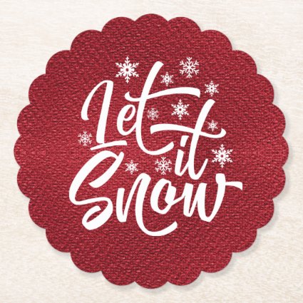 Let It Snow Christmas Typography Red/White ID951