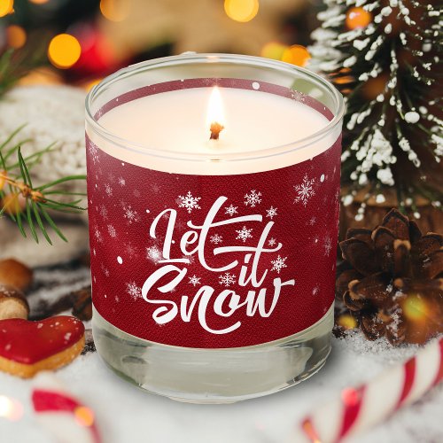 Let It Snow Christmas Typography RedWhite ID951 Scented Candle