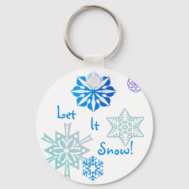 Let It Snow Color Choice Background Keychain (Front)