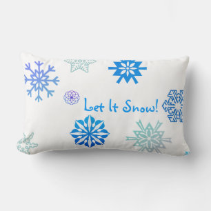 Let It Snow Color Choice Background Lumbar Pillow