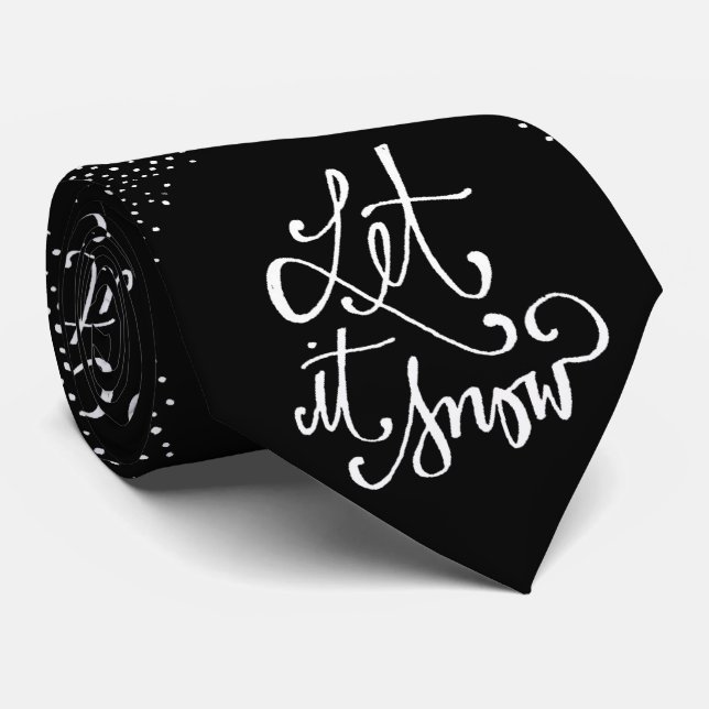 LET IT SNOW COOL CHRISTMAS NECK TIE (Rolled)