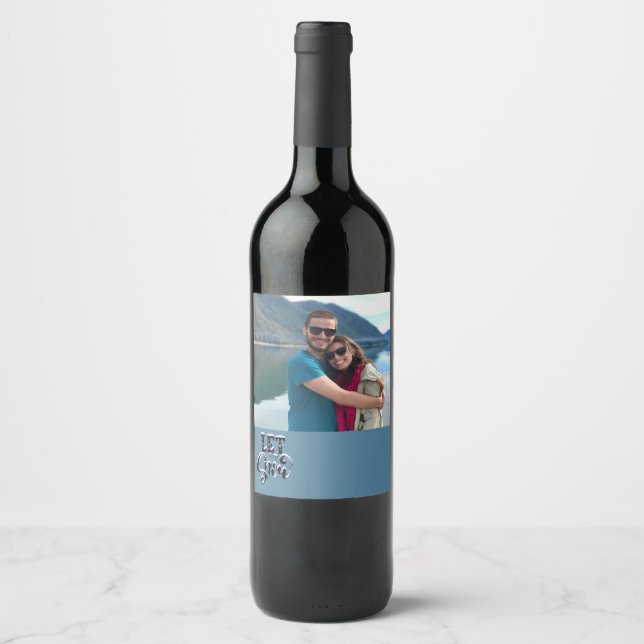 Let It Snow Custom Photo Wine Label (Front)